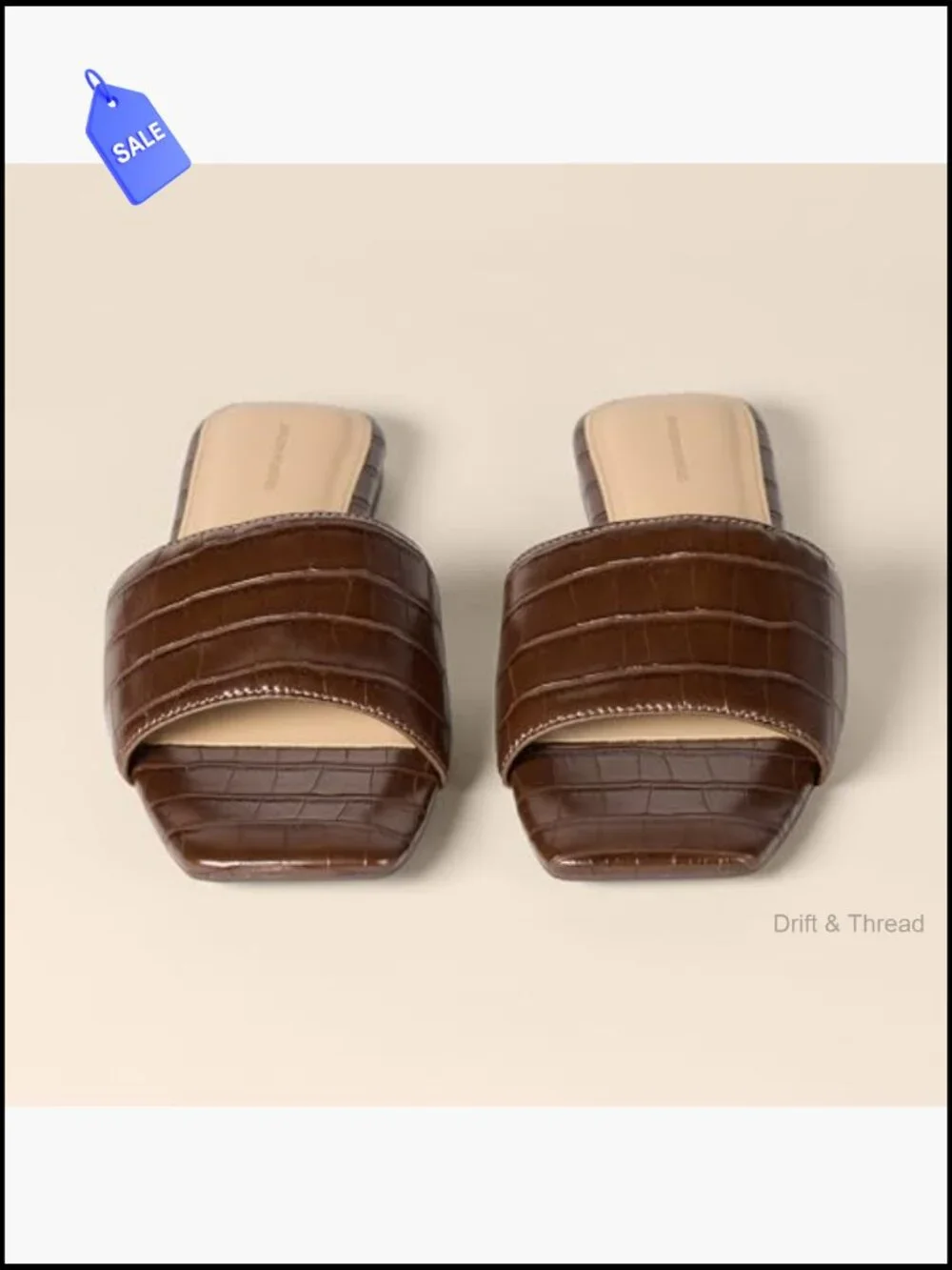 Women's Flat Slide Sandals - Padded Memory Foam Insole